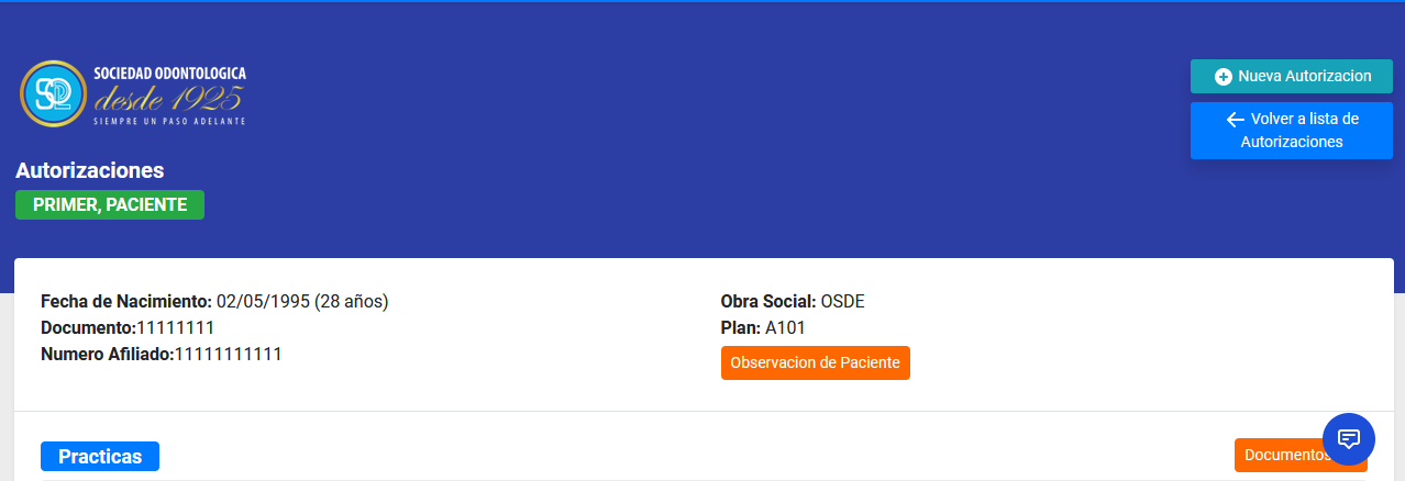 Prestaciones paciente