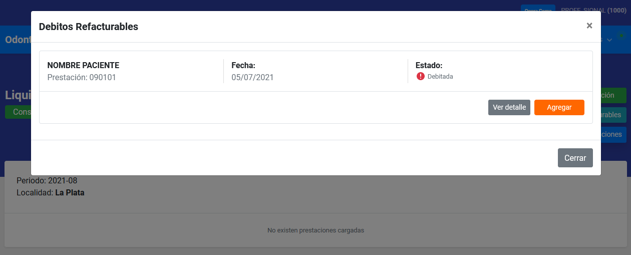 Vista detalle liquidacion