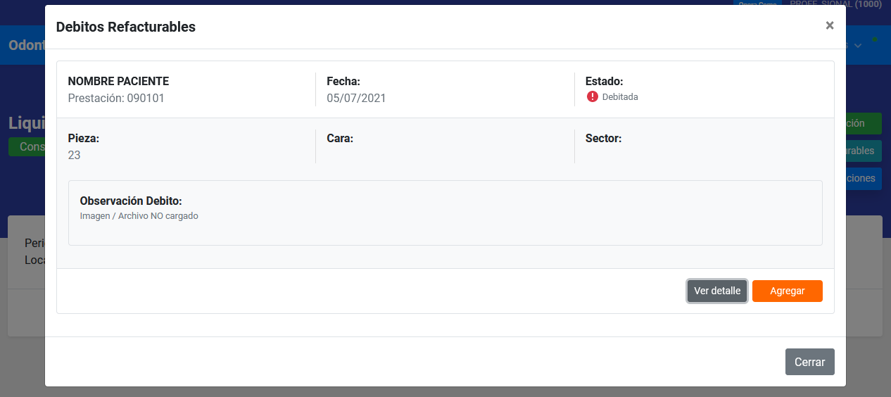 Vista detalle liquidacion