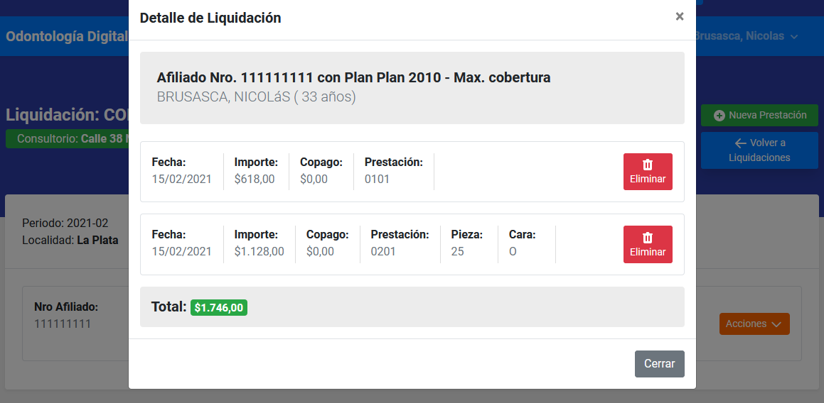 Vista rápida de prestaciones