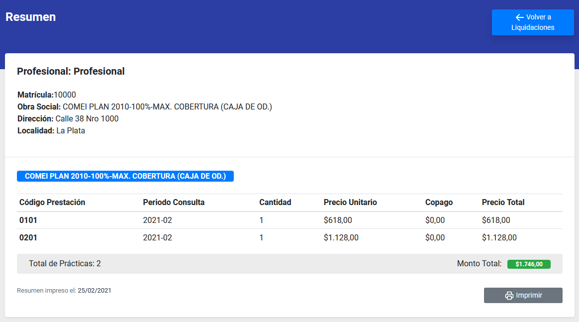 Resumen de liquidacion