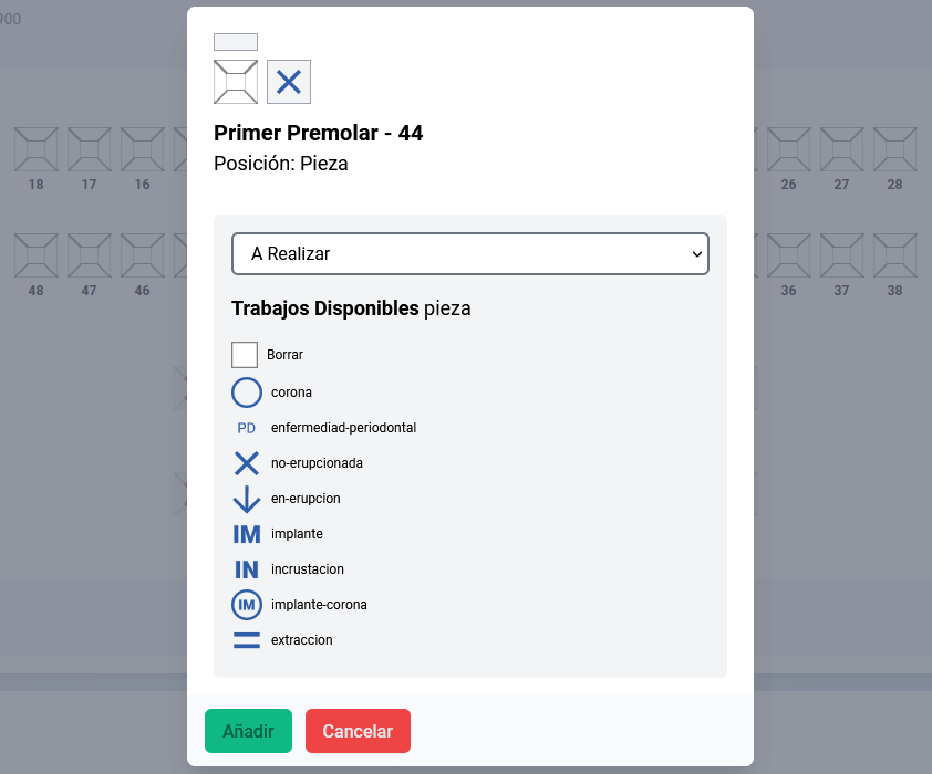 MOdal pieza borrar trabajo