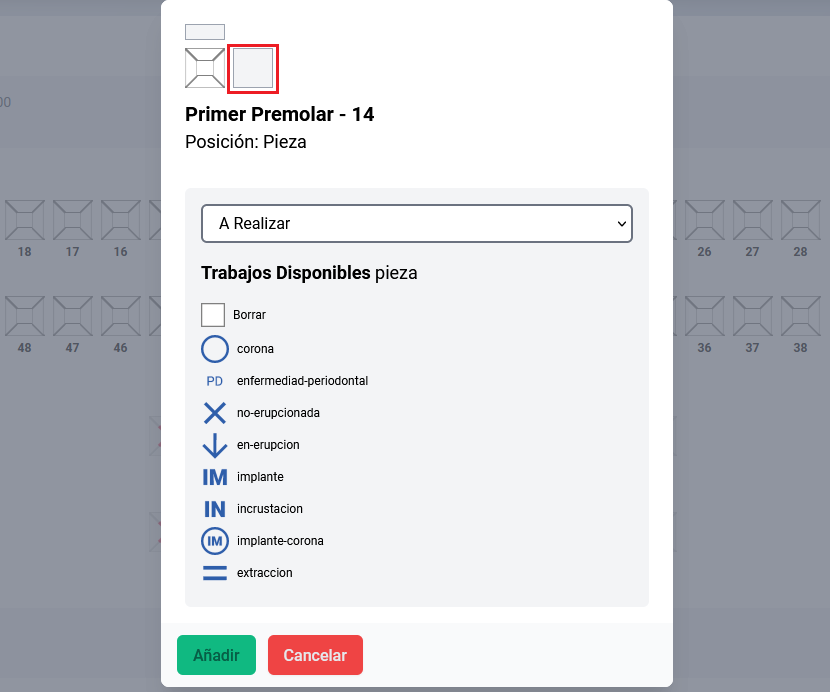 Posicion pieza completa