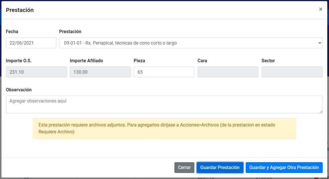 Liquidacion requiere archivo